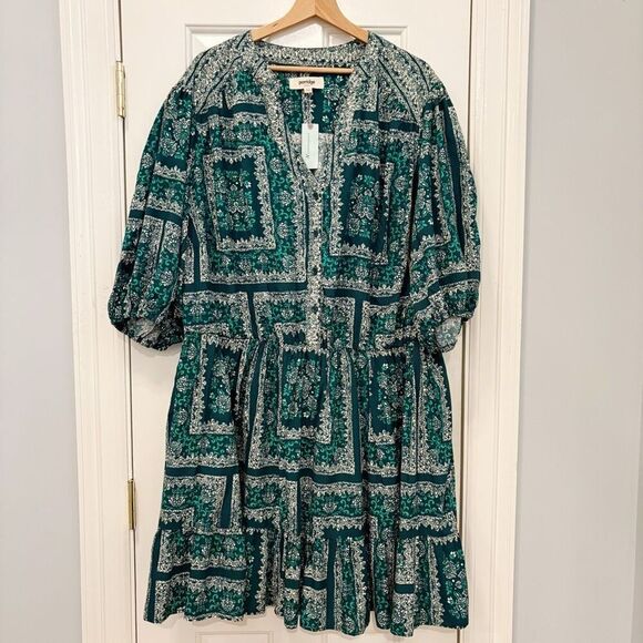 NWT Anthropologie Isabel Dress Size 3X Porridge Green Floral $138 - Picture 3 of 7
